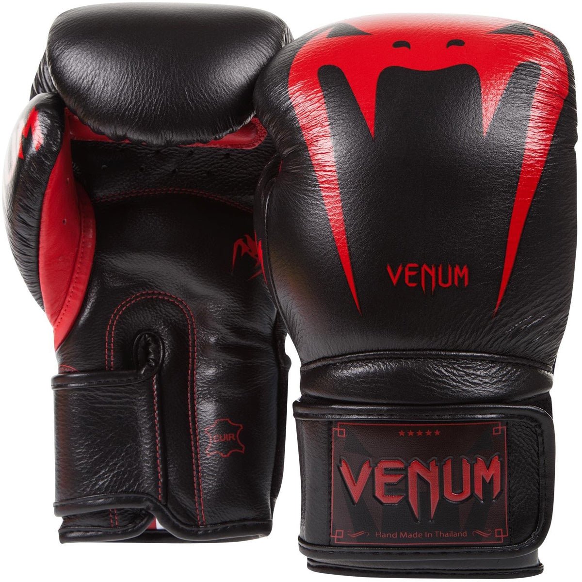 Venum Giant 3.0 Nappa Leather Hook and Loop Boxing Gloves - Black Devil - Forza Sports