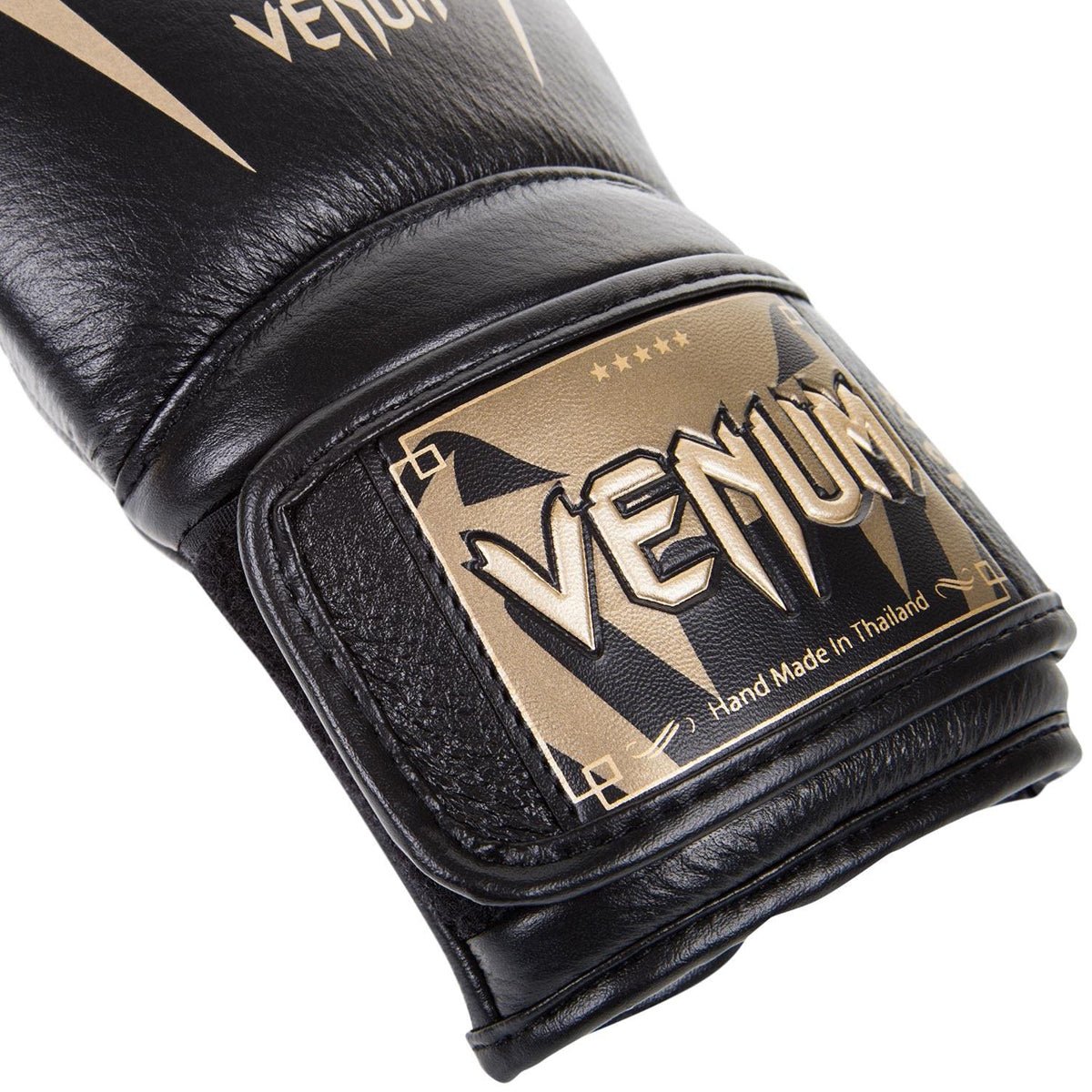 Venum Giant 3.0 Nappa Leather Hook and Loop Boxing Gloves - Black/Gold - Forza Sports