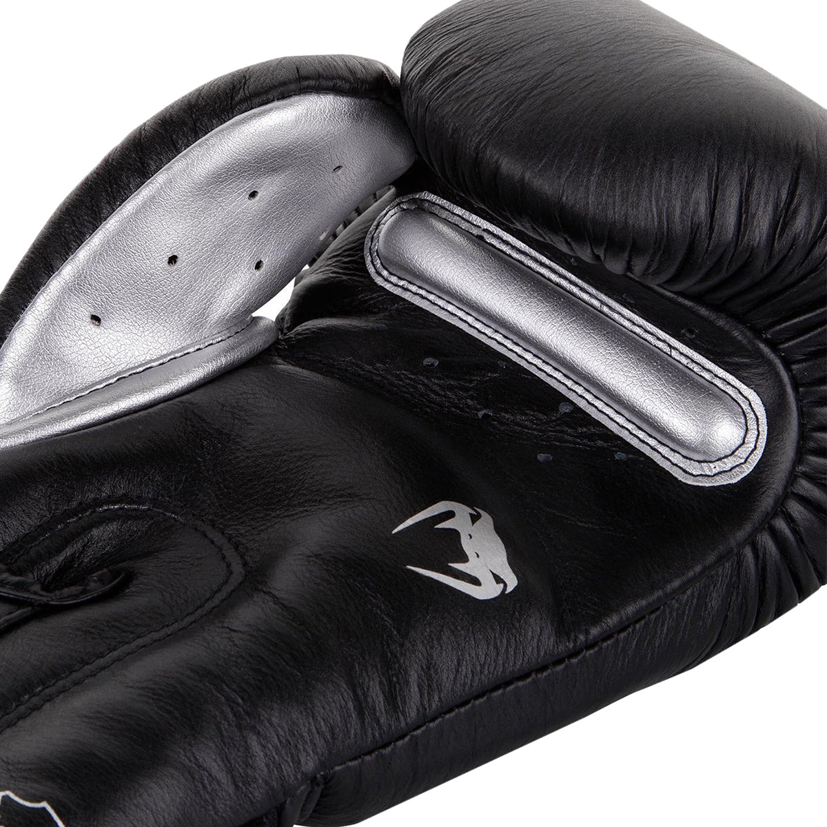 Venum Giant 3.0 Nappa Leather Hook and Loop Training Boxing Gloves - Black/Silver - Forza Sports