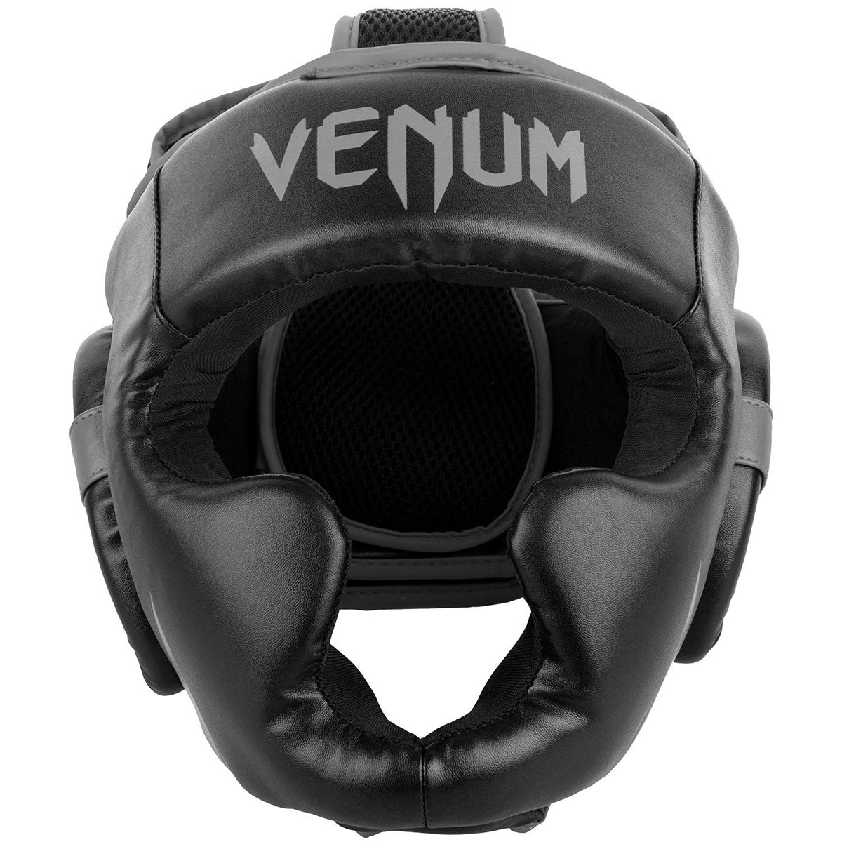 Venum Challenger 2.0 Skintex Leather MMA Training Headgear - Black/Gray Venum