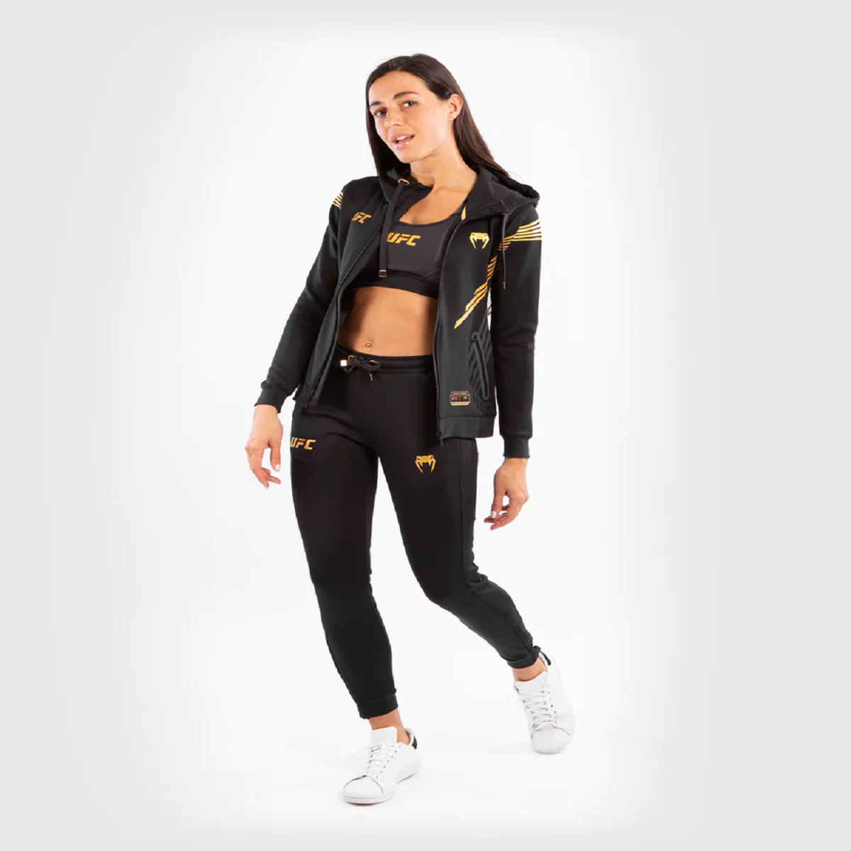 Venum Women's UFC Authentic Fight Night Walkout Sweatpants - Black/Gold Venum