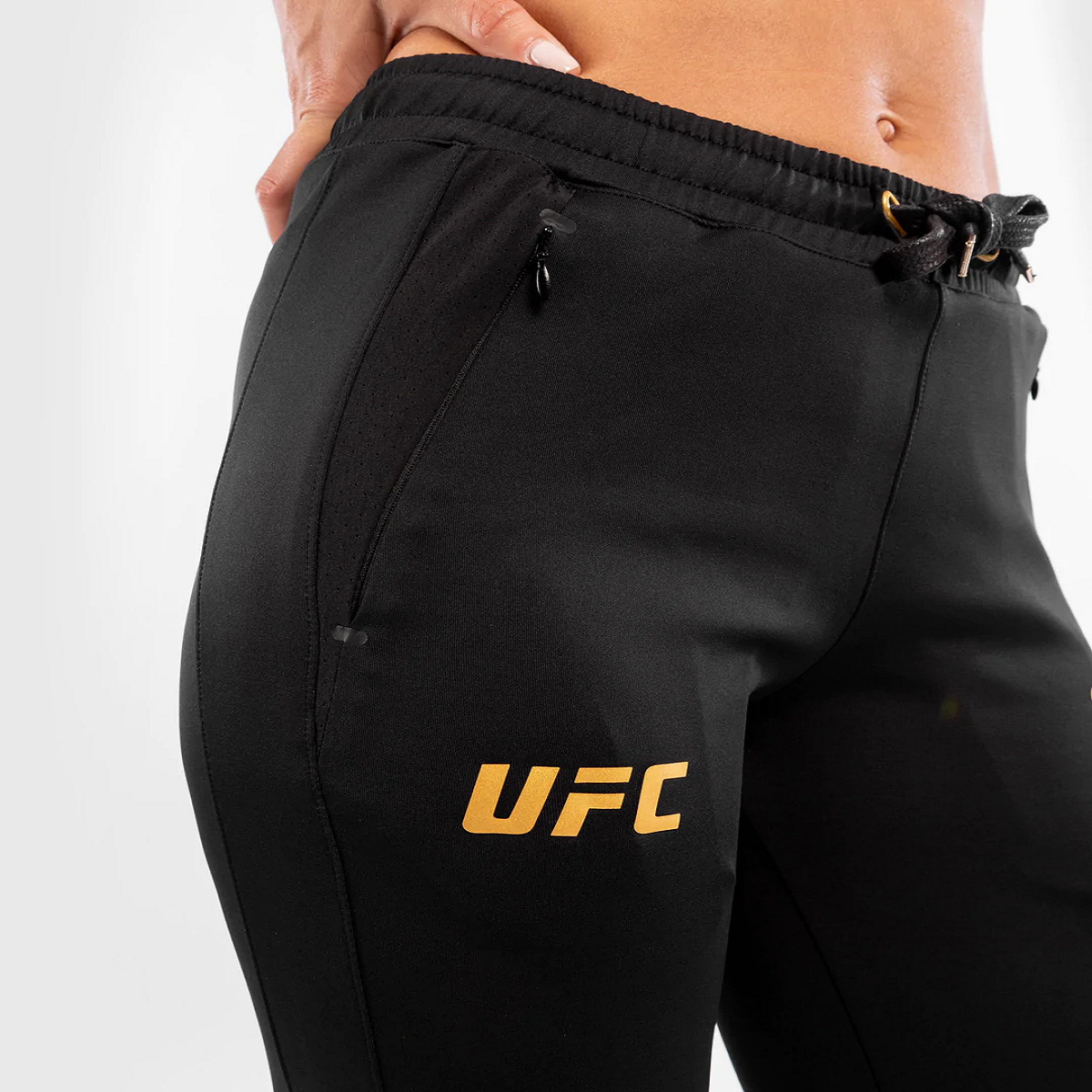 Venum Women's UFC Authentic Fight Night Walkout Sweatpants - Black/Gold Venum