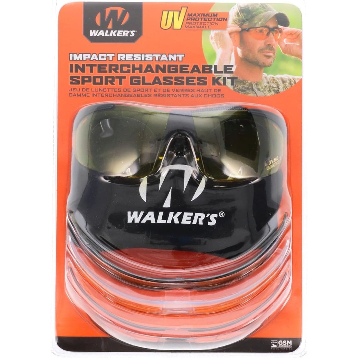 Walker's Sport Glasses w/4 Interchangeable Lenses - Clear/Amber/Yellow/Smoke Grey - Forza Sports