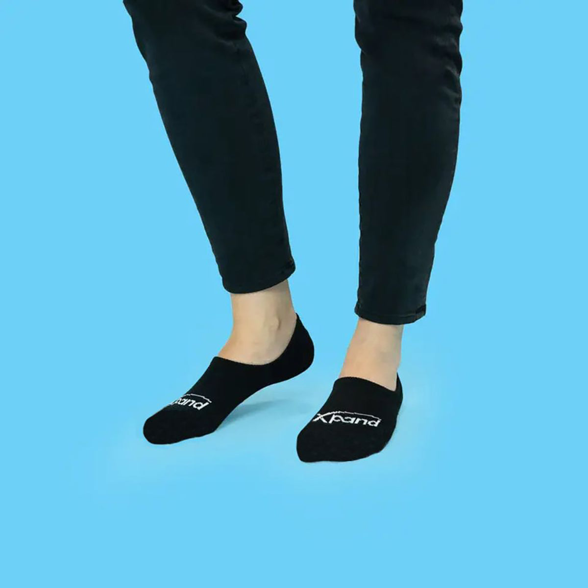 Xpand Laces Cushioned No-Show Casual Socks - Black Xpand Laces