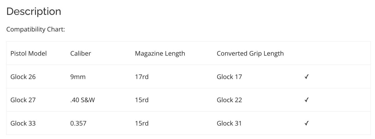 XTech Tactical Mag - Adapt 26 - 17 Magazine Sleeve Adapter for Glock 26, 27, & 33 - Forza Sports