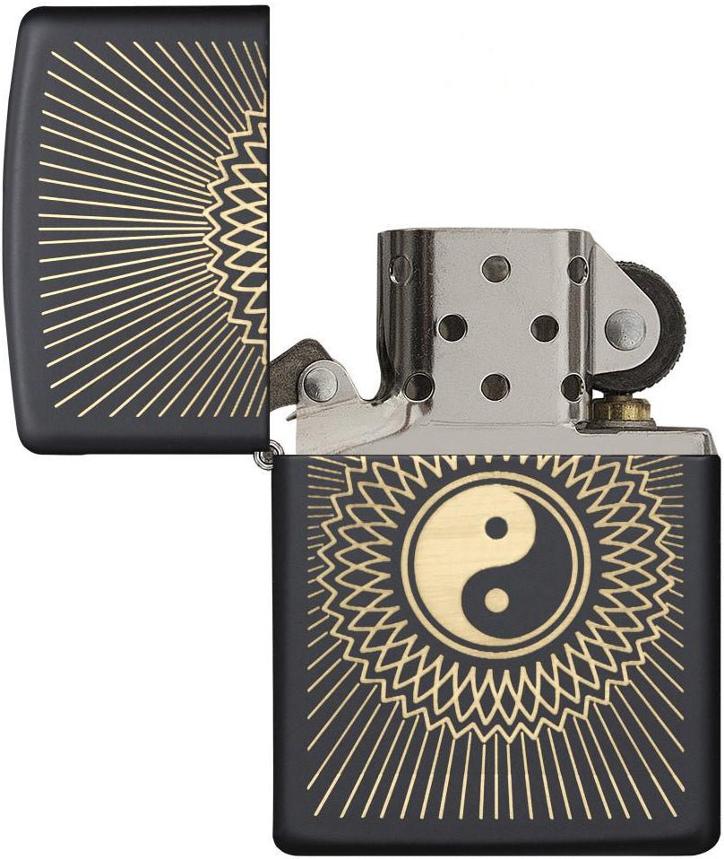 Zippo Yin - Yang Black Matte Pocket Lighter - Forza Sports