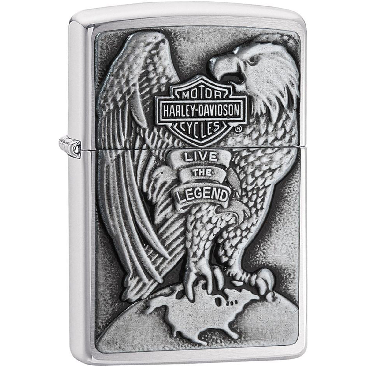 Zippo Harley-Davidson Full Faced Eagle Emblem Pocket Lighter Zippo