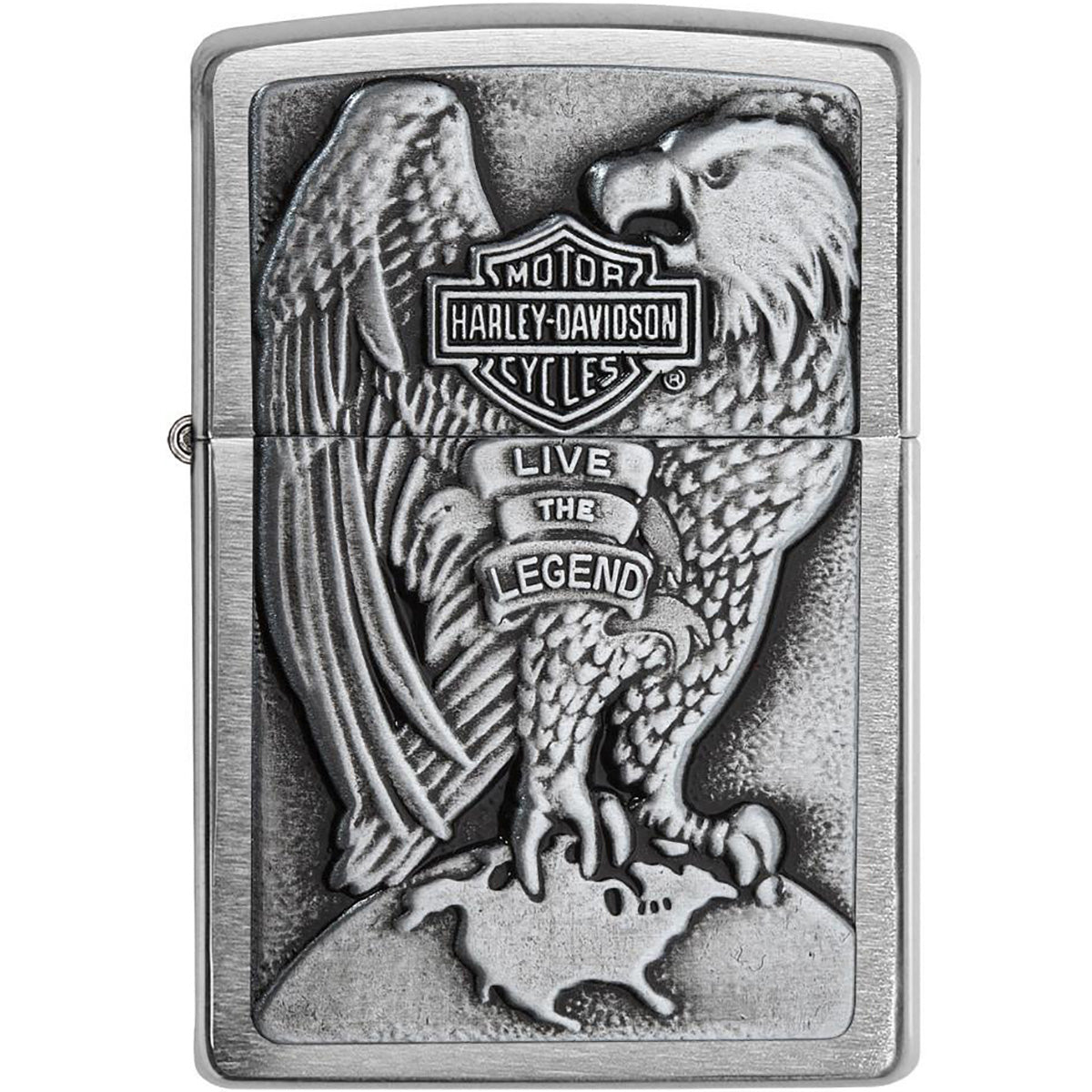 Zippo Harley-Davidson Full Faced Eagle Emblem Pocket Lighter Zippo