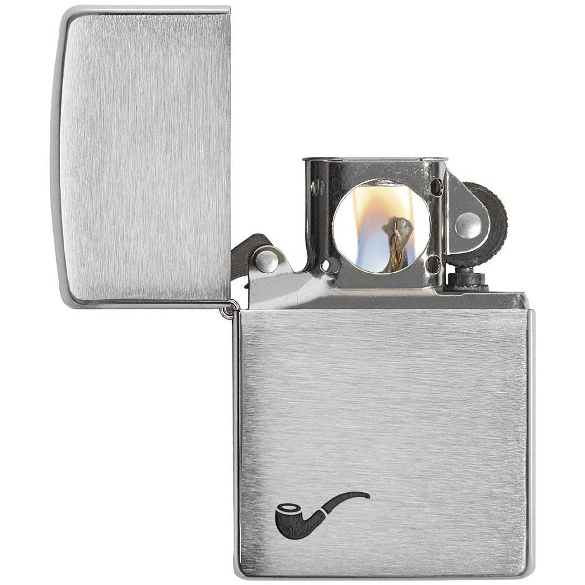 Zippo Brushed Chrome Pocket Pipe Lighter Zippo