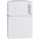 Zippo Logo Matte Pocket Lighter - White Zippo