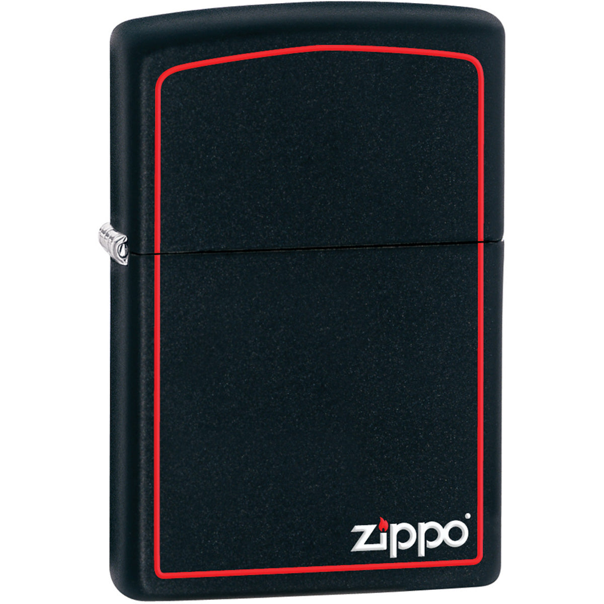 Zippo Black Matte Lighter with Border Zippo