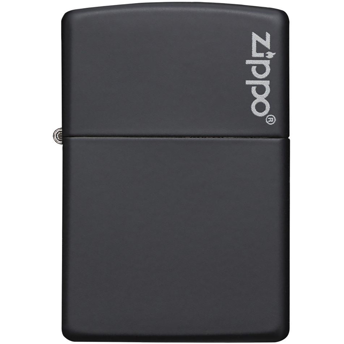 Zippo Logo Matte Pocket Lighter - Black Zippo