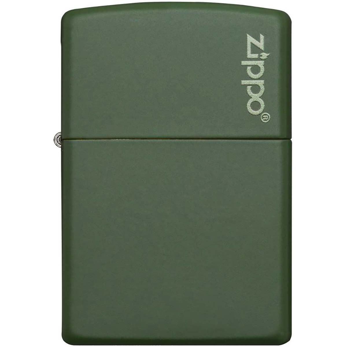 Zippo Logo Matte Pocket Lighter - Green Zippo