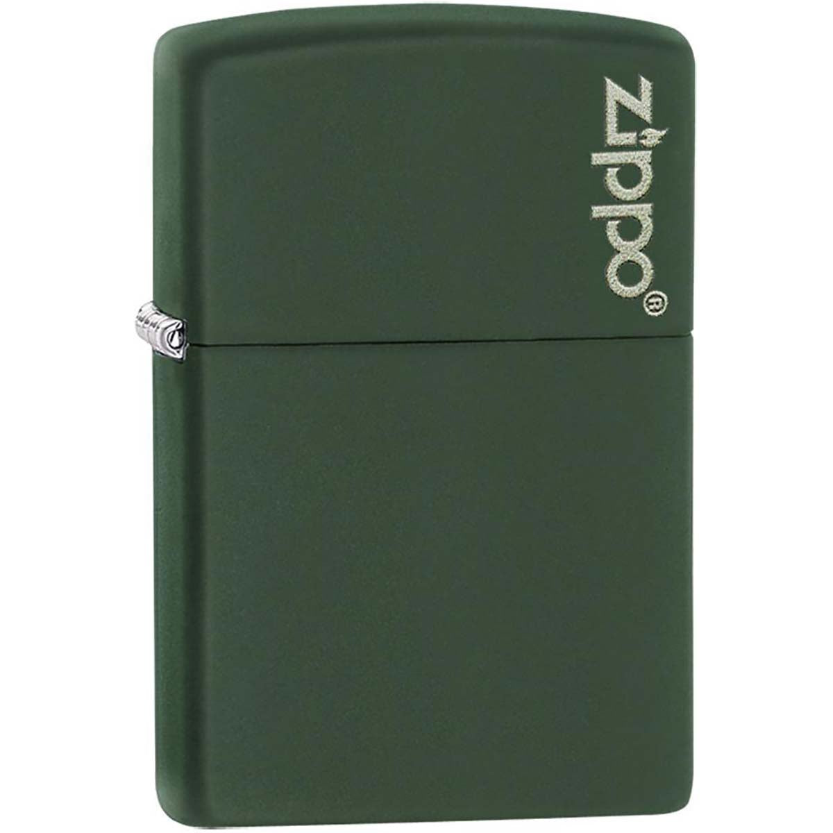 Zippo Logo Matte Pocket Lighter - Green Zippo