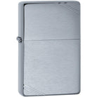 Zippo Vintage Brushed Chrome with Slashes Pocket Lighter Zippo