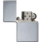 Zippo Vintage Brushed Chrome with Slashes Pocket Lighter Zippo