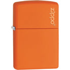 Zippo Logo Matte Pocket Lighter - Orange Zippo