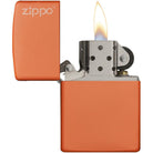 Zippo Logo Matte Pocket Lighter - Orange Zippo