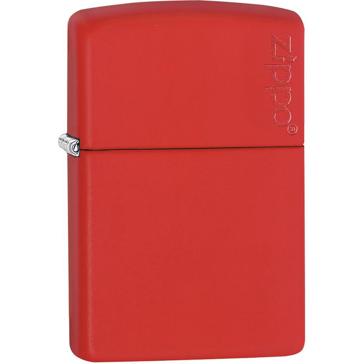 Zippo Logo Matte Pocket Lighter - Red Zippo