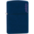 Zippo Logo Matte Pocket Lighter - Navy Zippo