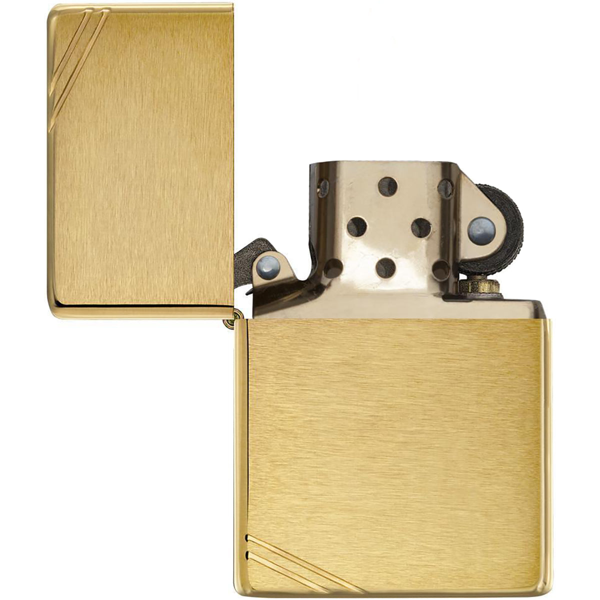 Zippo Vintage Series Brass with Slashes Pocket Lighter Zippo