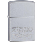 Zippo Scroll Logo Satin Chrome Pocket Lighter Zippo