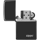 Zippo Ebony with Logo Pocket Lighter Zippo