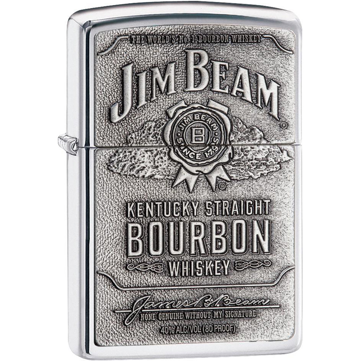 Zippo Jim Beam Pewter Emblem Pocket Lighter Zippo