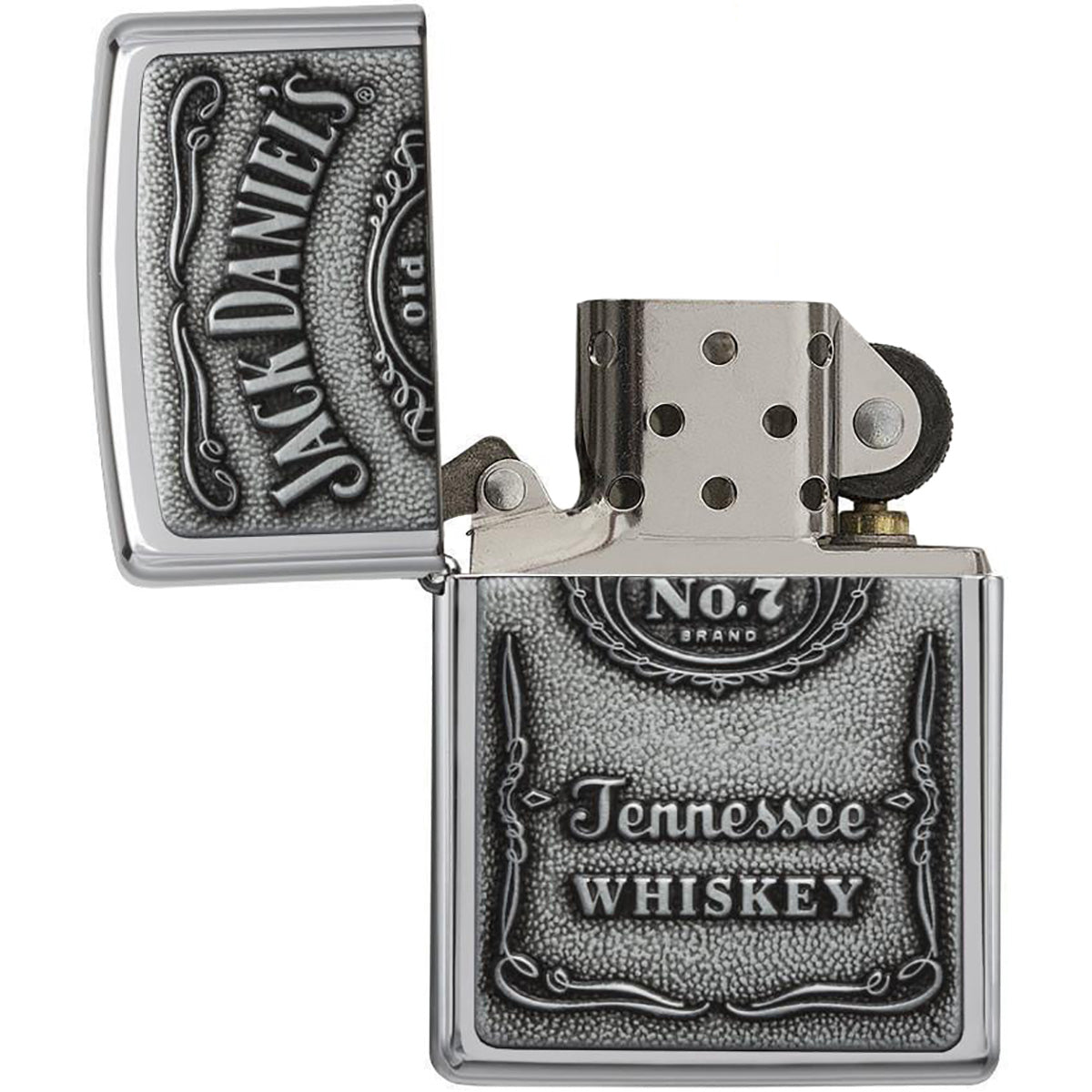 Zippo Jack Daniel's Label Pewter Emblem Pocket Lighter Zippo