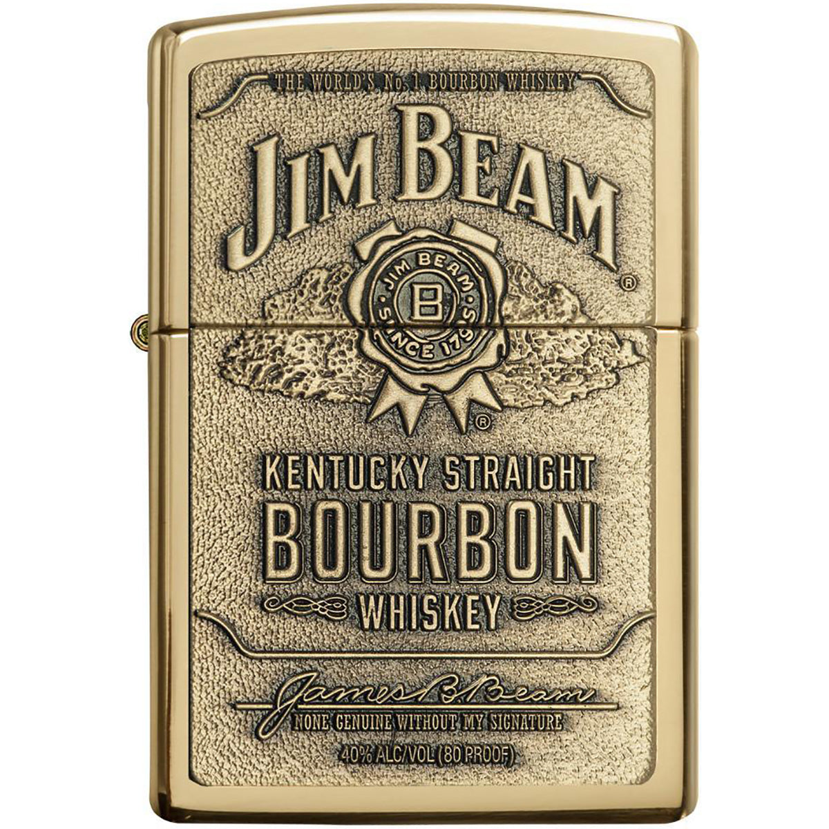 Zippo Jim Beam Brass Emblem Pocket Lighter Zippo