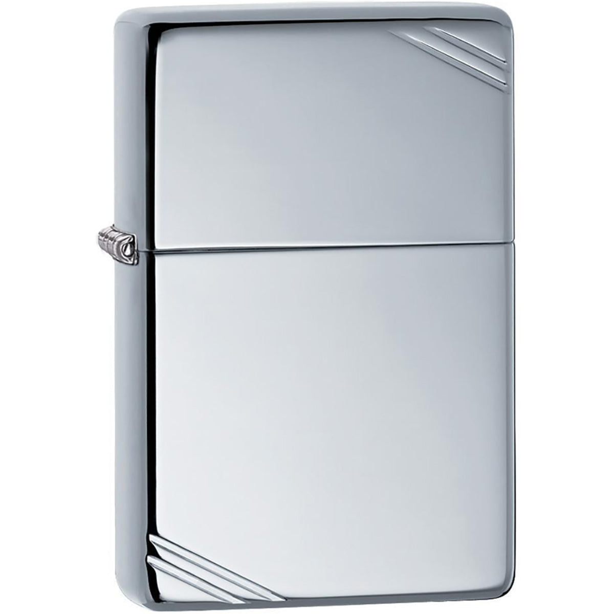 Zippo Vintage High Polish Chrome with Slashes Pocket Lighter Zippo