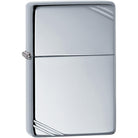 Zippo Vintage High Polish Chrome with Slashes Pocket Lighter Zippo