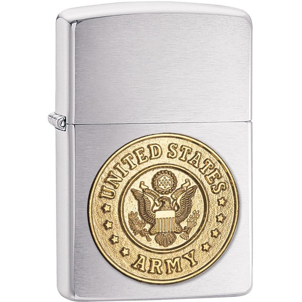 Zippo Brushed Chrome Army Emblem Pocket Lighter Zippo