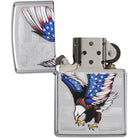 Zippo High Polished Chrome Eagle Flag Pocket Lighter Zippo