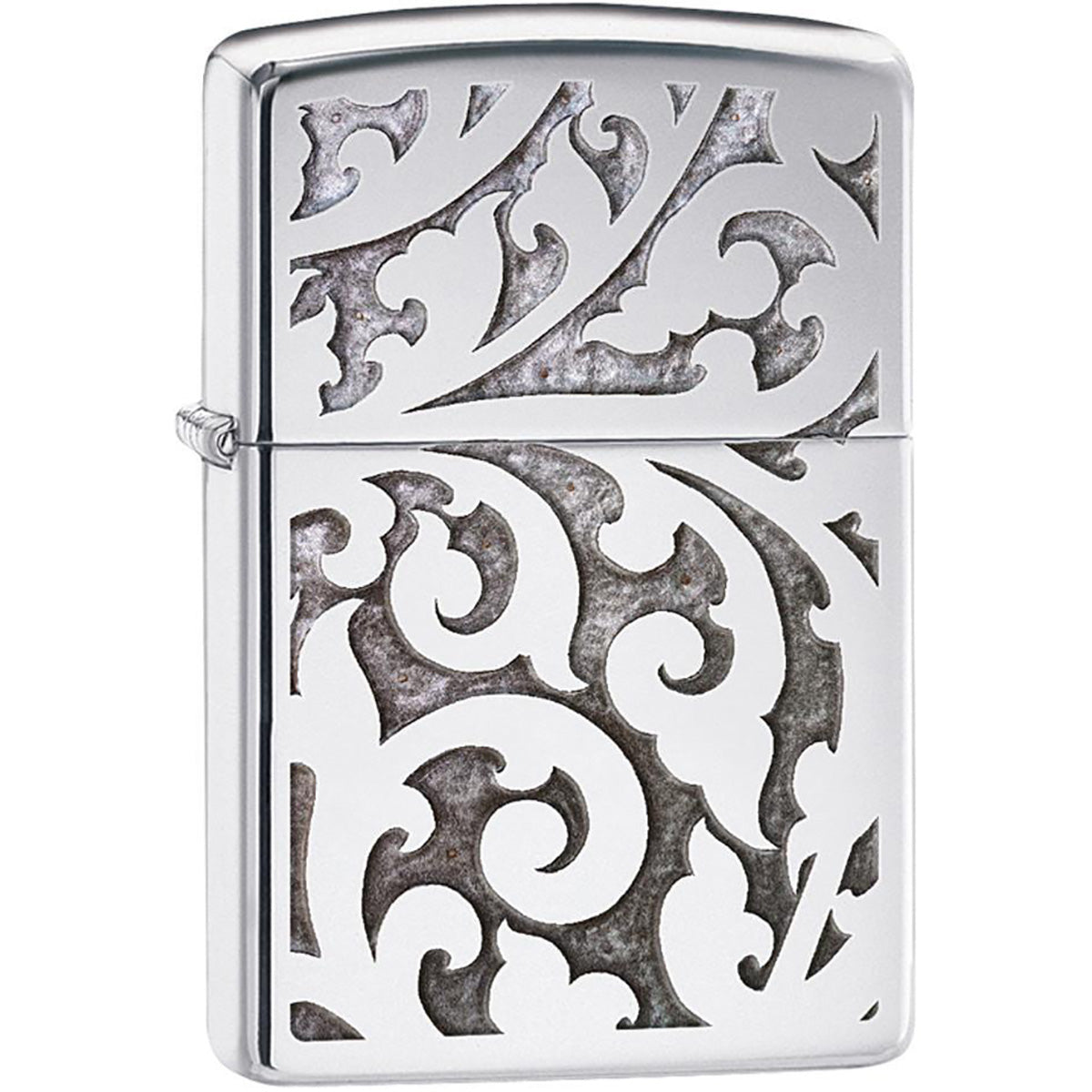 Zippo High Polished Chrome Filigree Pocket Lighter Zippo