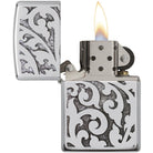 Zippo High Polished Chrome Filigree Pocket Lighter Zippo