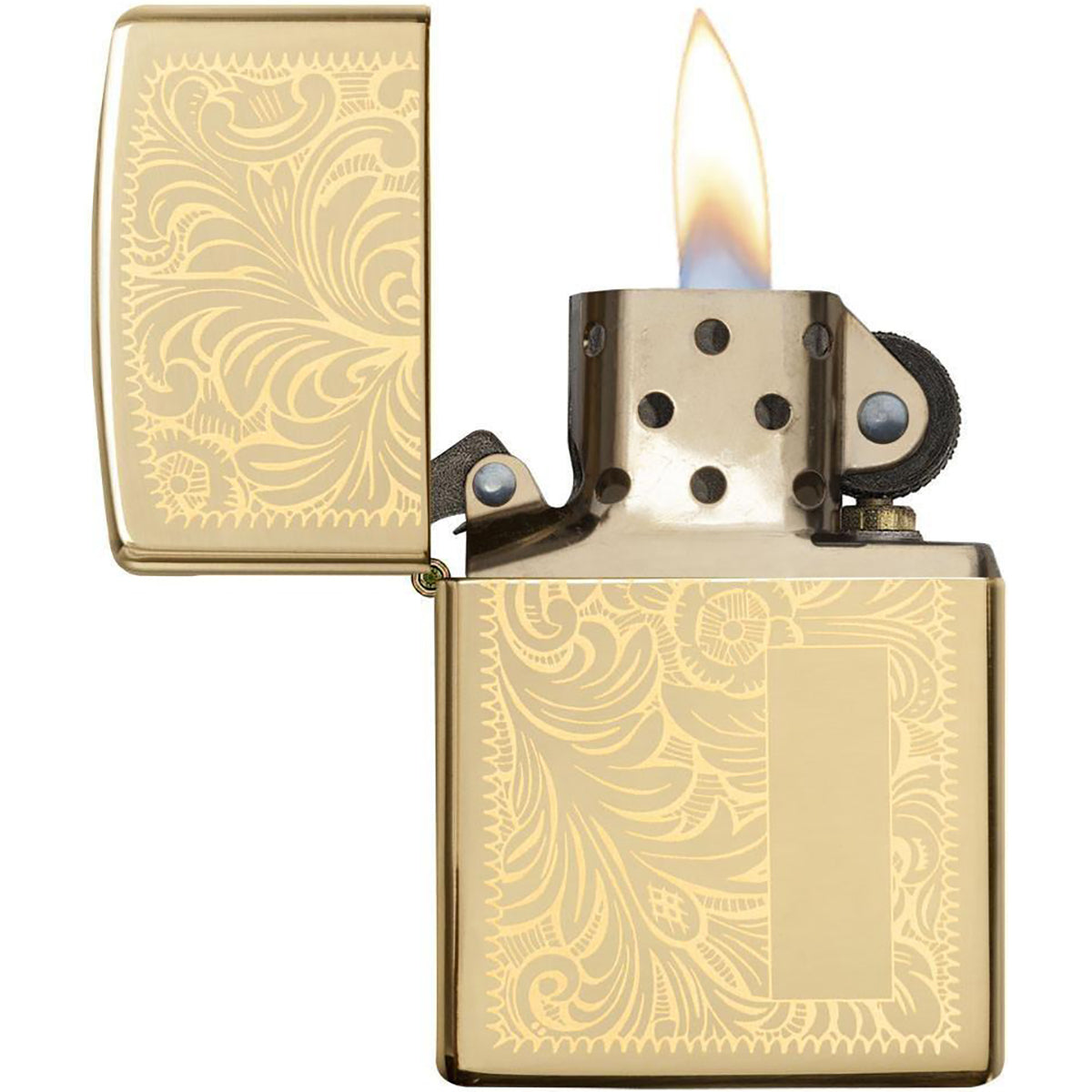 Zippo High Polished Brass Venetian Pocket Lighter Zippo