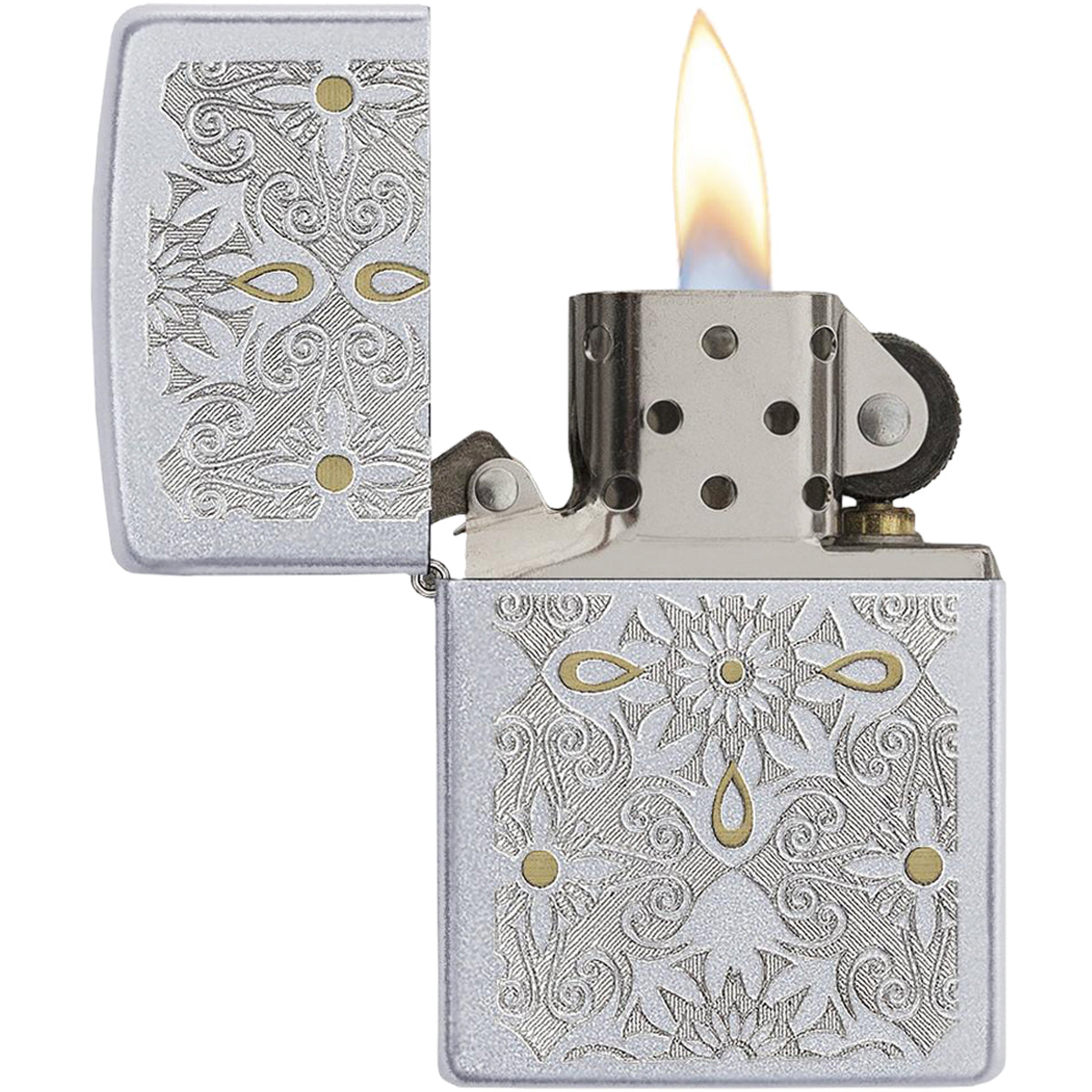 Zippo Classical Curve Satin Chrome Windproof Pocket Lighter Zippo