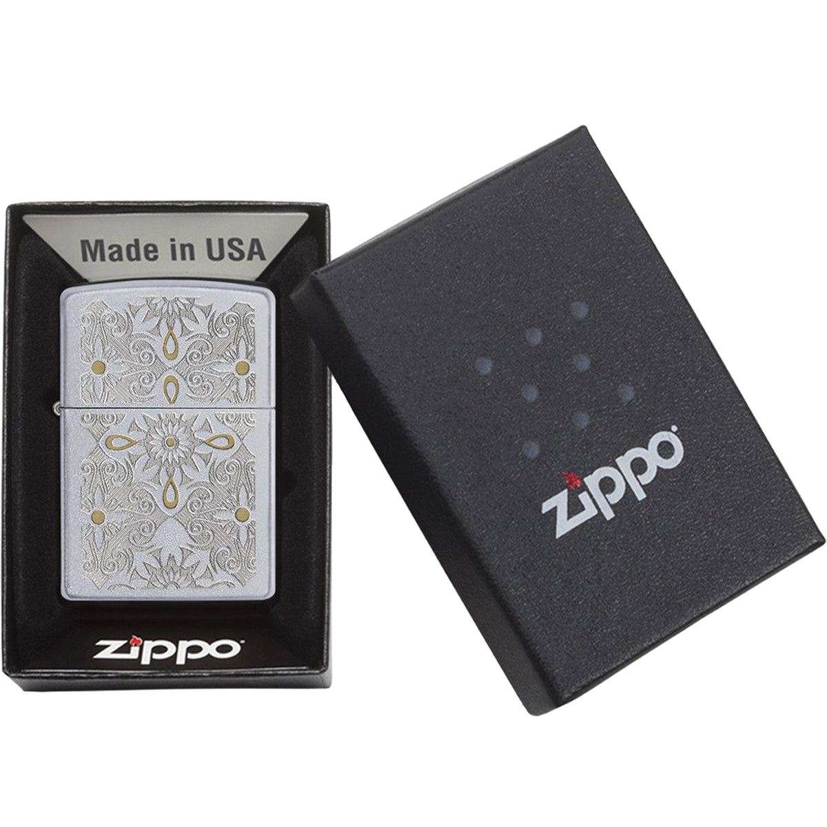 Zippo Classical Curve Satin Chrome Windproof Pocket Lighter Zippo