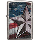 Zippo Retro Star Brushed Chrome Windproof Pocket Lighter Zippo